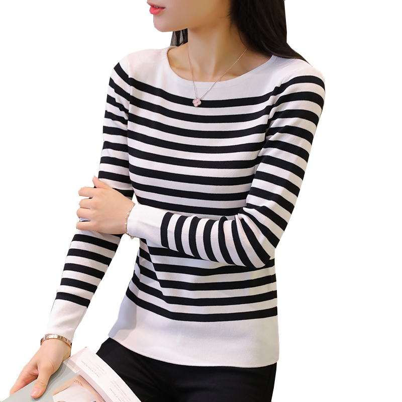 2018 New Autumn Basic Sweater Shirt Korean Casual Loose Long Sleeve Stripe Tops Women Knitted Sweaters and Pullovers Pull Femme, Black
2018 New Autumn Basic Sweater Shirt Korean Casual Loose Long Sleeve Stripe Tops Women Knitted Sweaters and Pullovers Pull Femme, Black