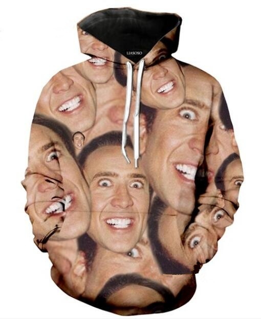 New Fashion Men/Womens Famous Actor Nicolas Cage Funny 3D Print Hoodie+Pants
