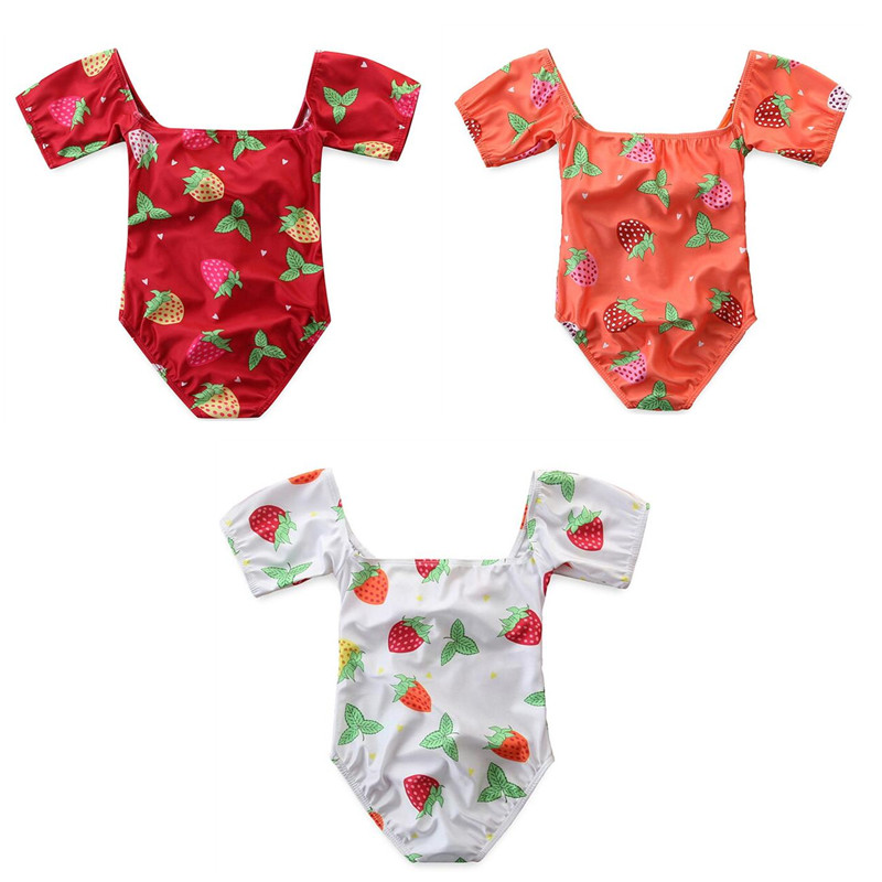 1-6Y Summer Toddler Baby Girls One Piece Bikini Fruit Print Off Shoulder Short Sleeve Swimwear 3 Colors Children Bathing Suit
1-6Y Summer Toddler Baby Girls One Piece Bikini Fruit Print Off Shoulder Short Sleeve Swimwear 3 Colors Children Bathing Suit