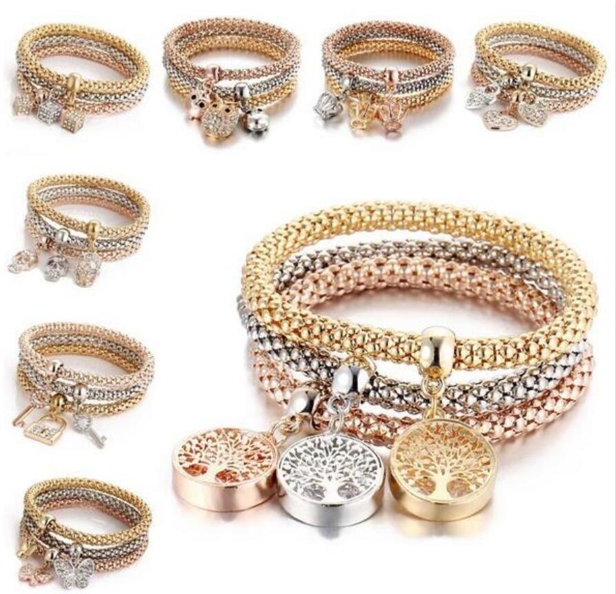 3pcs/set Fashion Elastic Crystal Bracelet Diamond Heart Crown Tree of Life Skull Butterfly Charm Bracelet Bangle Cuff Sets Jewelry DHL
3pcs/set Fashion Elastic Crystal Bracelet Diamond Heart Crown Tree of Life Skull Butterfly Charm Bracelet Bangle Cuff Sets Jewelry DHL