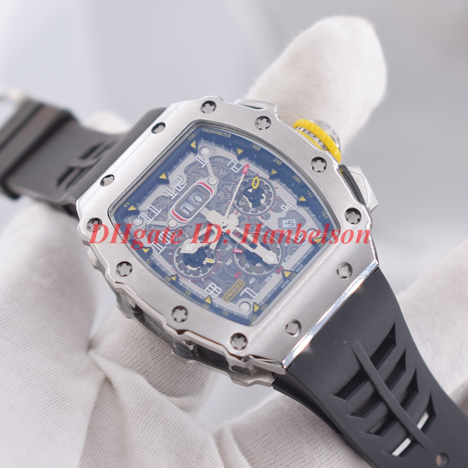 NEW 11-03 Automatic movement watches Steel case Luxusuhr Multifunction Skeleton dial R mens watch Rubber band orologio di lusso, Black
NEW 11-03 Automatic movement watches Steel case Luxusuhr Multifunction Skeleton dial R mens watch Rubber band orologio di lusso, Black