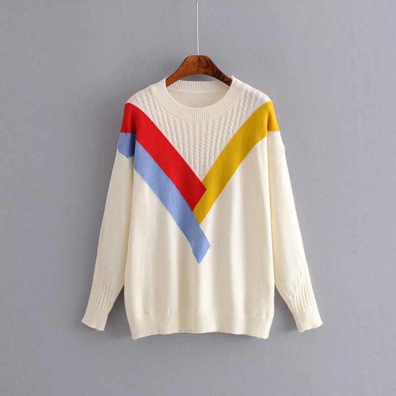 woah 2019 Hui 42-1264 European and American fashion printed v-neck sweater, White;black
woah 2019 Hui 42-1264 European and American fashion printed v-neck sweater, White;black