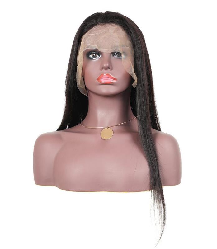 Brazilian Virgin Hair Full Lace Wigs 10-28inch Straight Human Hair Wig Adjustable Products Silky Natural Color
