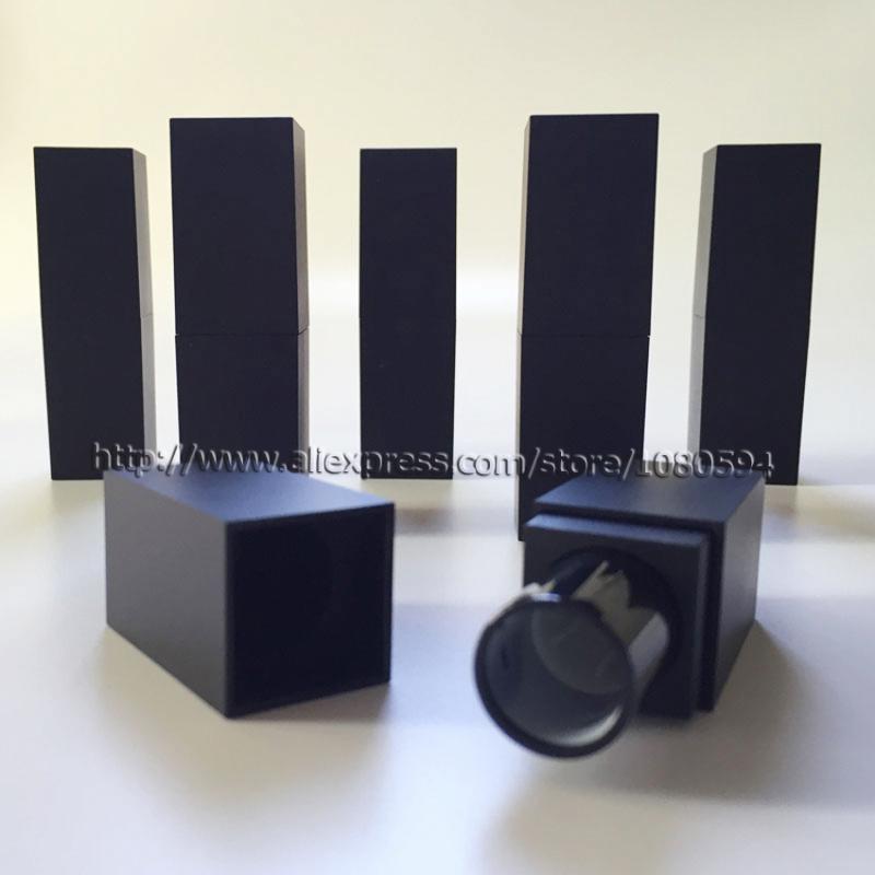 50pcs/lot 12.1mm square lipstick tube in frosted black color, empty lipstick packing, diy lip tube