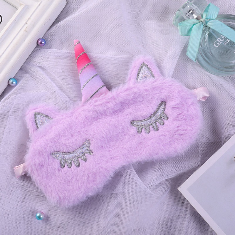 Unicorn Sleep Mask Cartoon Plush Eyes Mask Shading Soft Travel Rest Sleep Masks For Men Women Antifaz Para Dormir De Unicornio Schlafmaske Mit Einhorn
