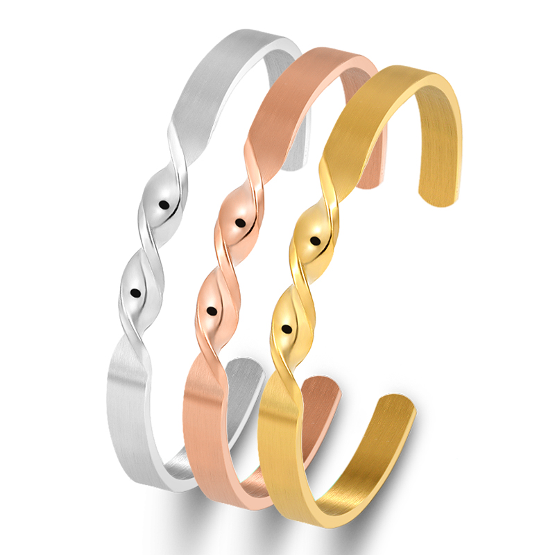 Titanium Steel Jewelry Simple Twist Geometry Cuff Bracelets for Women Men Black Wristband Pulseiras Jewelry Accessories
Titanium Steel Jewelry Simple Twist Geometry Cuff Bracelets for Women Men Black Wristband Pulseiras Jewelry Accessories