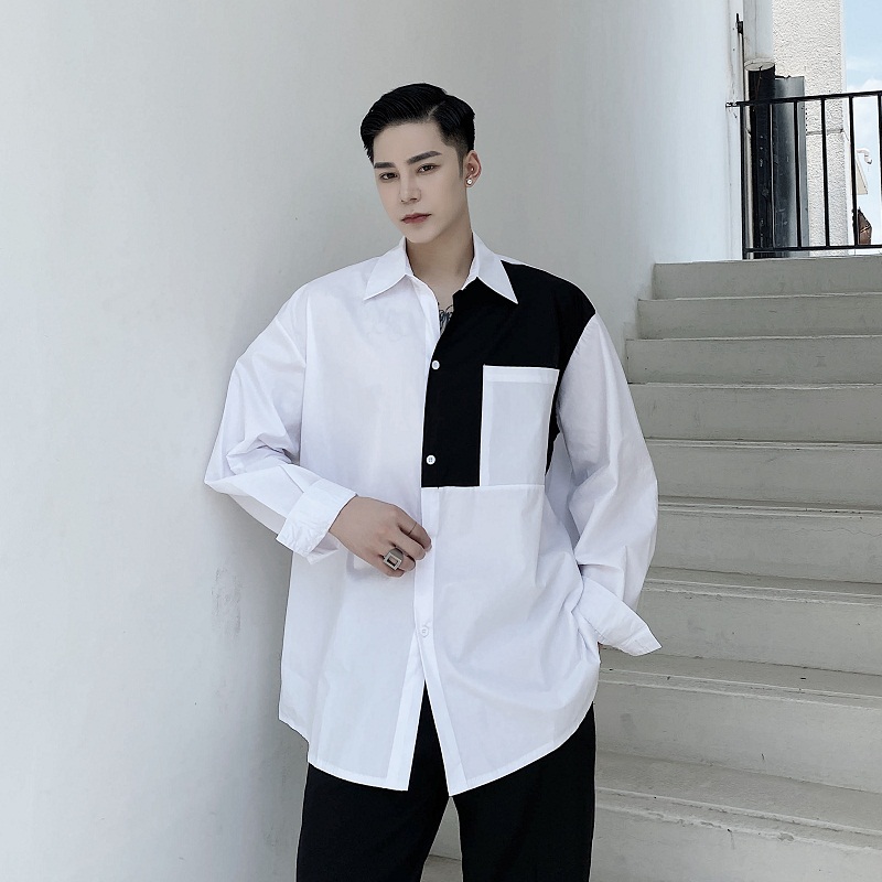 Male Japan Style Streetwear Hip Hop Shirt Men Black White Splice Casual Loose Long Sleeve Shirt, 9956
Male Japan Style Streetwear Hip Hop Shirt Men Black White Splice Casual Loose Long Sleeve Shirt, 9956