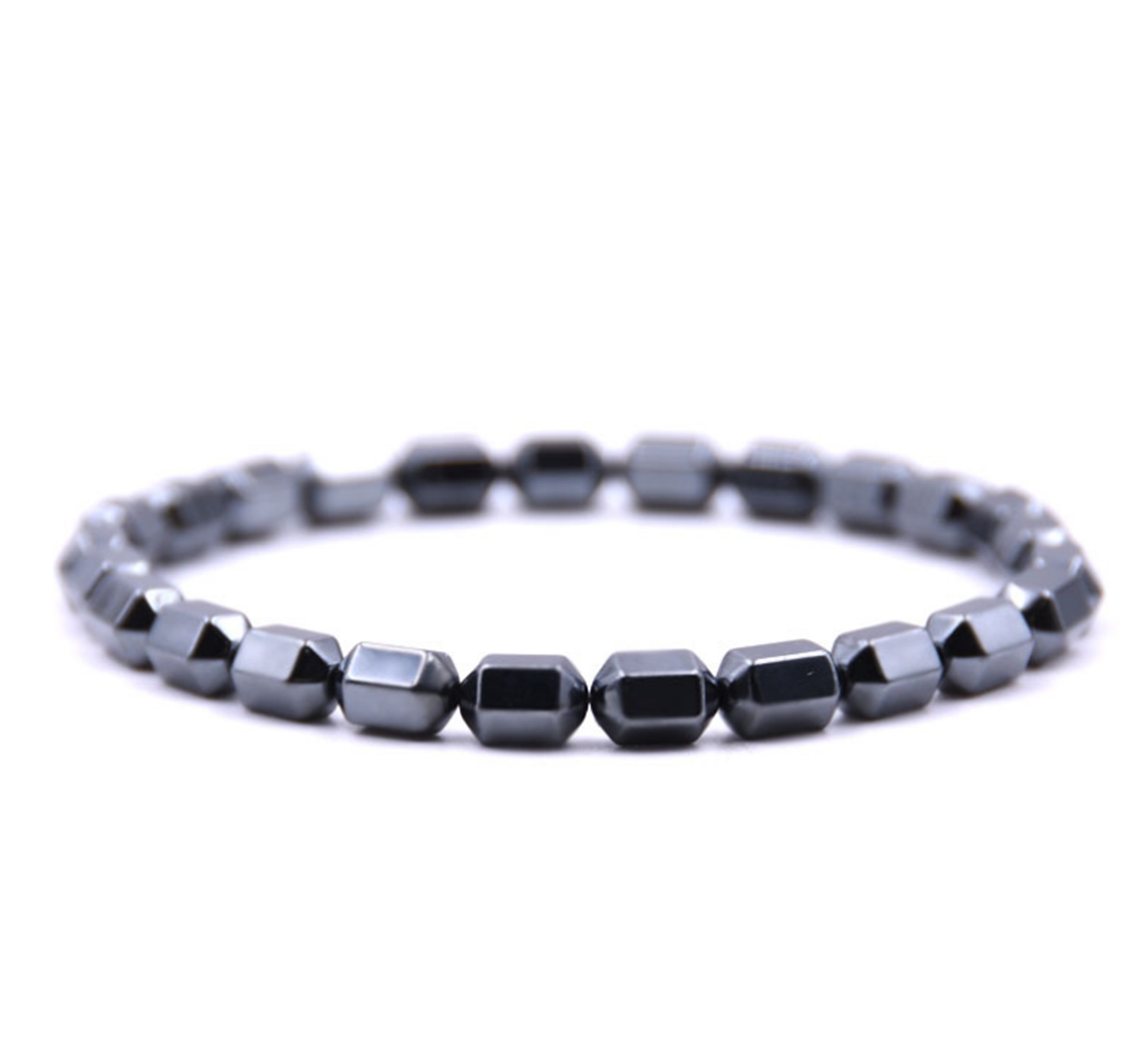 Black gallstone hexagonal column bracelet charm men's jewelry handmade birthday Christmas gifts