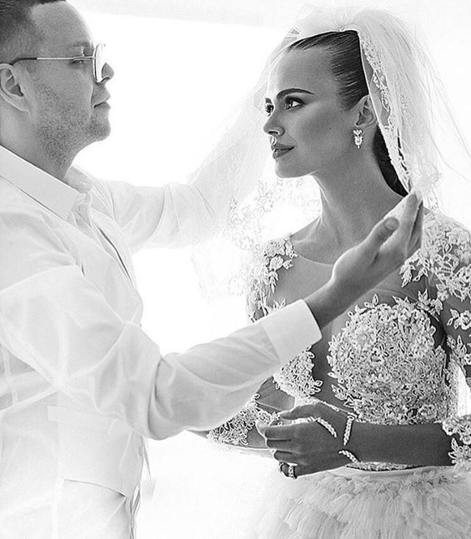 Zuhair Murad Designer Wedding Dresses Lace Long Sleeves Illusion Appliqued Tiered Skirts Summer Boho Wedding Dress Plus Size Bridal Gowns