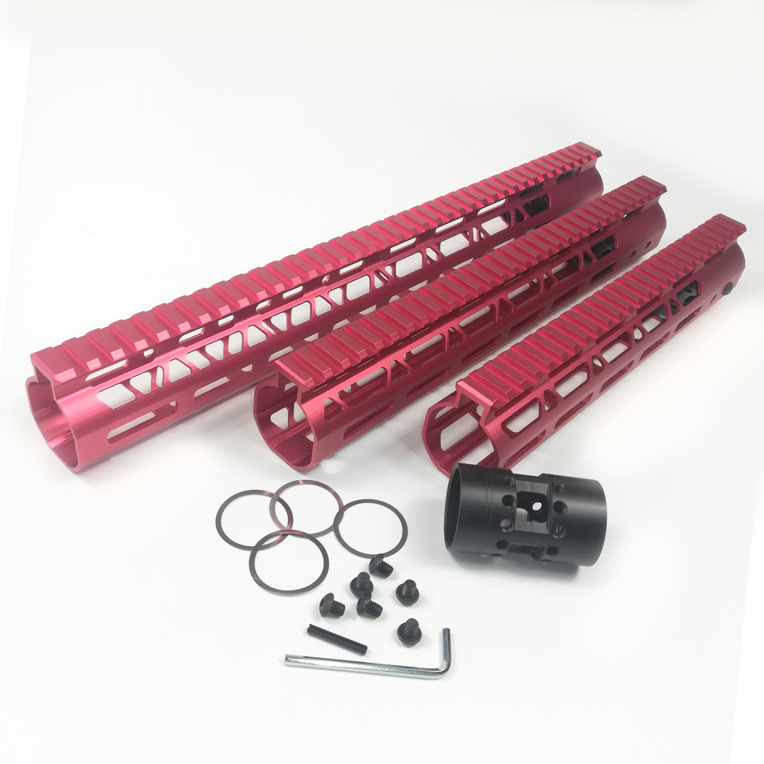 10, 12, 15 inch M-Lok Rail Free float handguards fit .223/5.56 Type Ultralight design Steel barrel nut Red Color
10, 12, 15 inch M-Lok Rail Free float handguards fit .223/5.56 Type Ultralight design Steel barrel nut Red Color