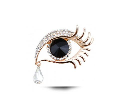 Crystal glass star with the same angel teardrop brooch diamond large eyes long eyelashes brooch WY392