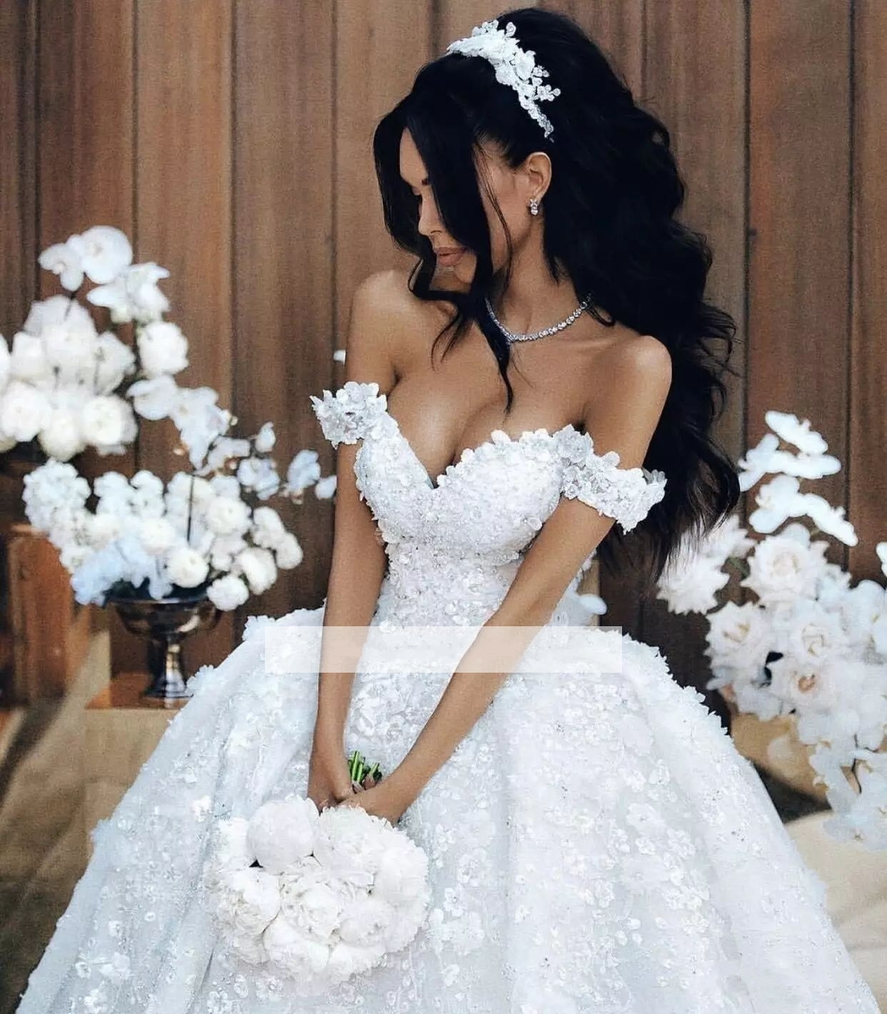 Sexy Off The Shoulder Lace Mermaid Wedding Dresses With Detachable Train Tulle 3D Flower Beaded Crystal Lace Up Back Vestido De Novia Custom
