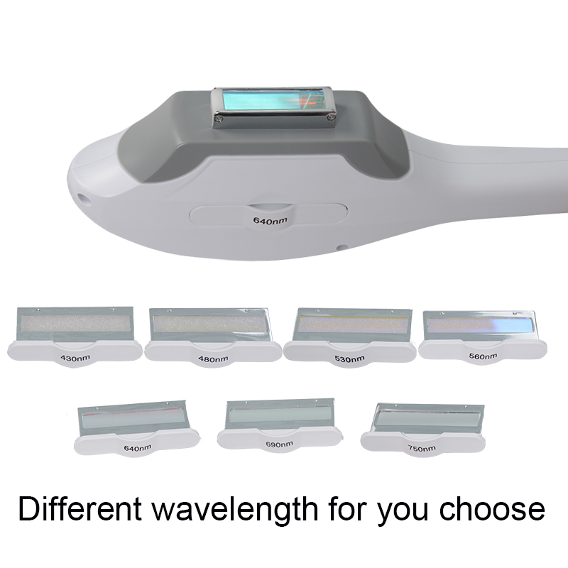 Top Quality ipl elight handpiece 7 filters different wavelength 430nm 480nm 530nm 560nm 640nm 690nm 750nm
Top Quality ipl elight handpiece 7 filters different wavelength 430nm 480nm 530nm 560nm 640nm 690nm 750nm