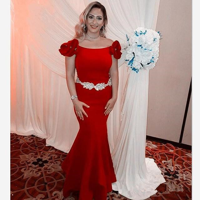 Red Mermaid Evening Dresses Flower Cap Sleeve Crystals Belt Floor Length Prom Dresses Modern Party Gowns Custom Plus Size Z4, Yellow
Red Mermaid Evening Dresses Flower Cap Sleeve Crystals Belt Floor Length Prom Dresses Modern Party Gowns Custom Plus Size Z4, Yellow