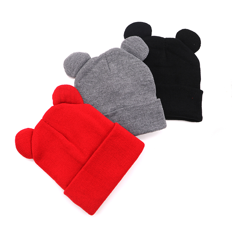 1pcs Hat Female Winter Caps Hats For Women Devil Horns Ear Cute Crochet Braided Knit Beanies Hat Warm Cap Hat Bonnet Homme Gorro S18120302
