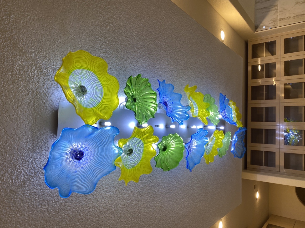 European Flower Plates Wall Lamps Italian Design Hand Blown Glass Wall Lighting LED Murano Glass Art Wall Sconce