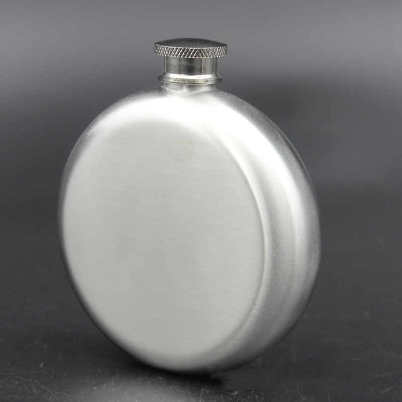 DHL 5oz Stainless Steel Hip Flask Portable Outdoor Flagon Whisky Stoup Wine Pot Alcohol Bottles Mini Round Men Pocket Hip Flasks
