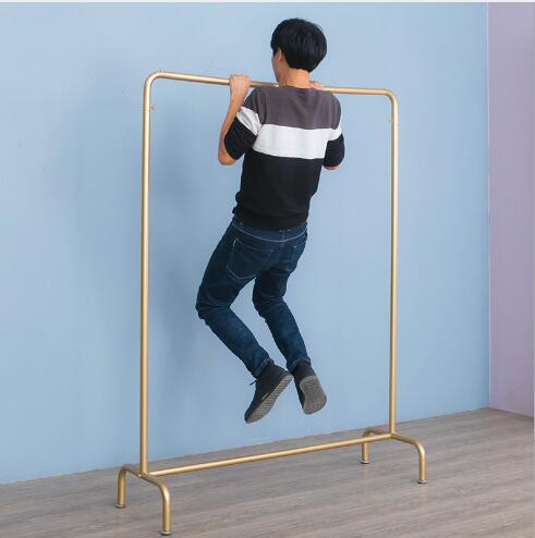 Clothing store with pulley rack Bedroom Furniture Women's cloth show nano-gold shelf movable hanging clothes racks