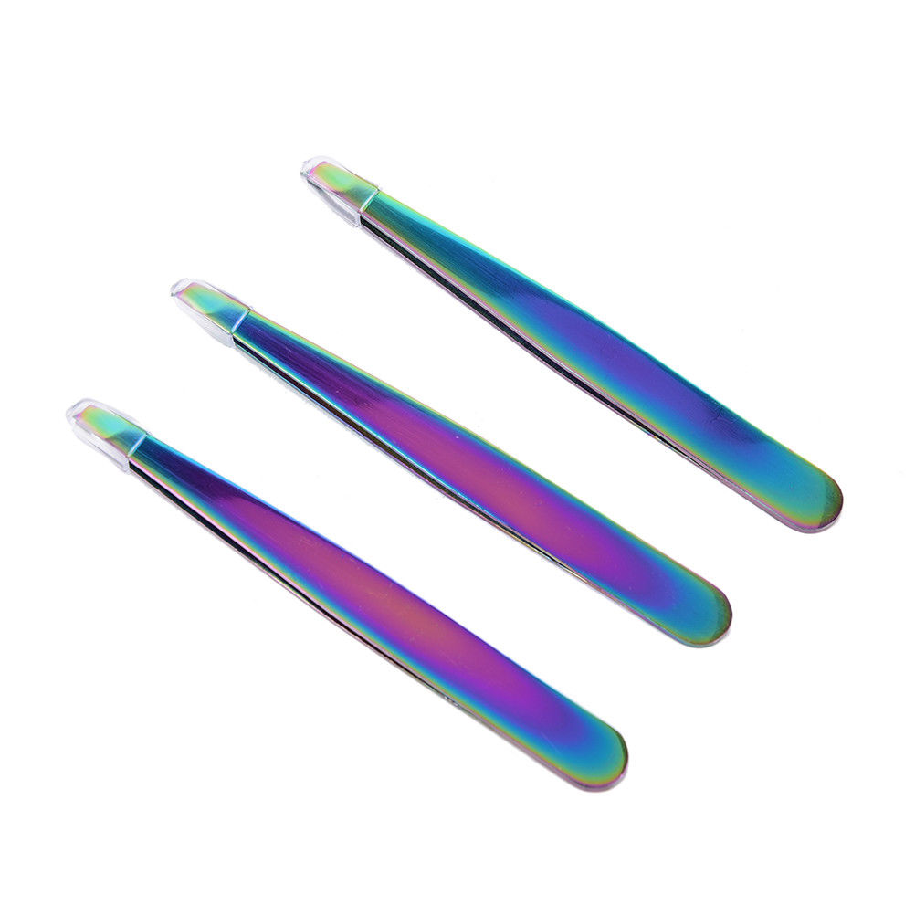 Stainless Steel Colorful Eyebow Tweezers Beauty Slanted Hair Removal Of High Quality Make Up Tools Tweezers Pinzas Augenbrauenpinzette Aus Edelstahl