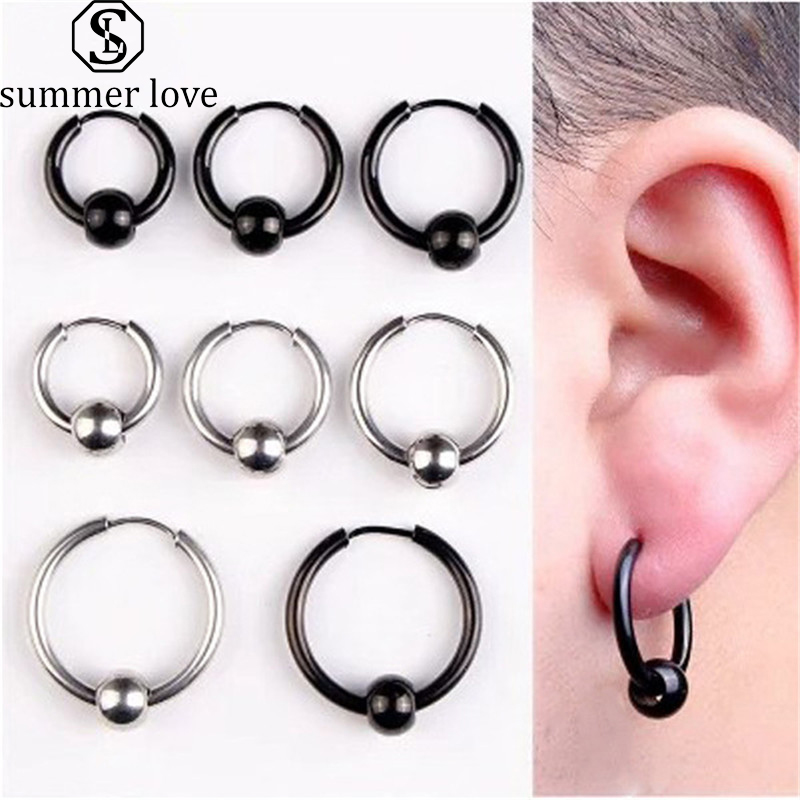 Fashion Men Hoop Earrings Stainless Steel Round Bead Earrings For Women 8mm-20mm Gold/Silver/Black Round Circle Hoop Earrings Jewelry
Fashion Men Hoop Earrings Stainless Steel Round Bead Earrings For Women 8mm-20mm Gold/Silver/Black Round Circle Hoop Earrings Jewelry