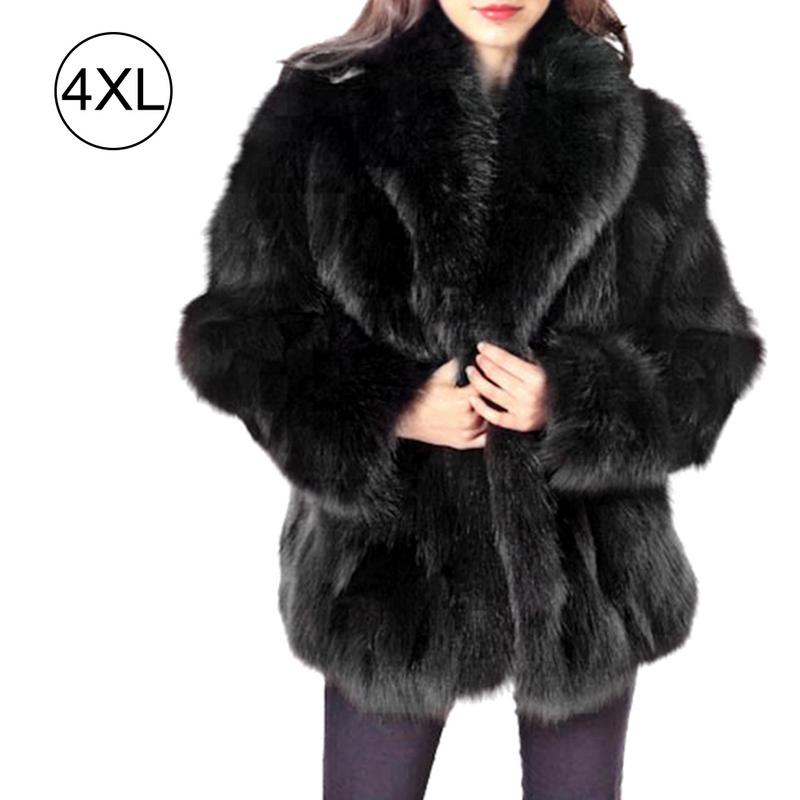 Autumn And Winter Faux Fur Coat Women Fashion Temperament Keep Warm Coat Long Sleeve Long Section Fur Faux