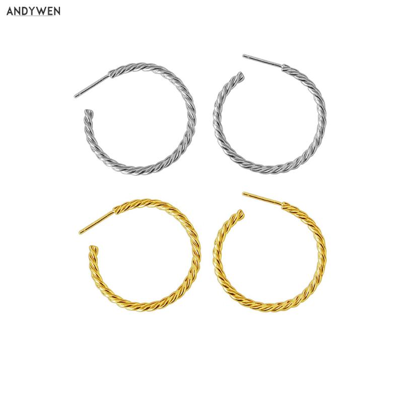Other ANDYWEN 925 Sterling Silver Twist Big Circle 25mm Hoops Round Earring Fashion Piercing 2021 Rock Punk Women Jewelry
Other ANDYWEN 925 Sterling Silver Twist Big Circle 25mm Hoops Round Earring Fashion Piercing 2021 Rock Punk Women Jewelry
