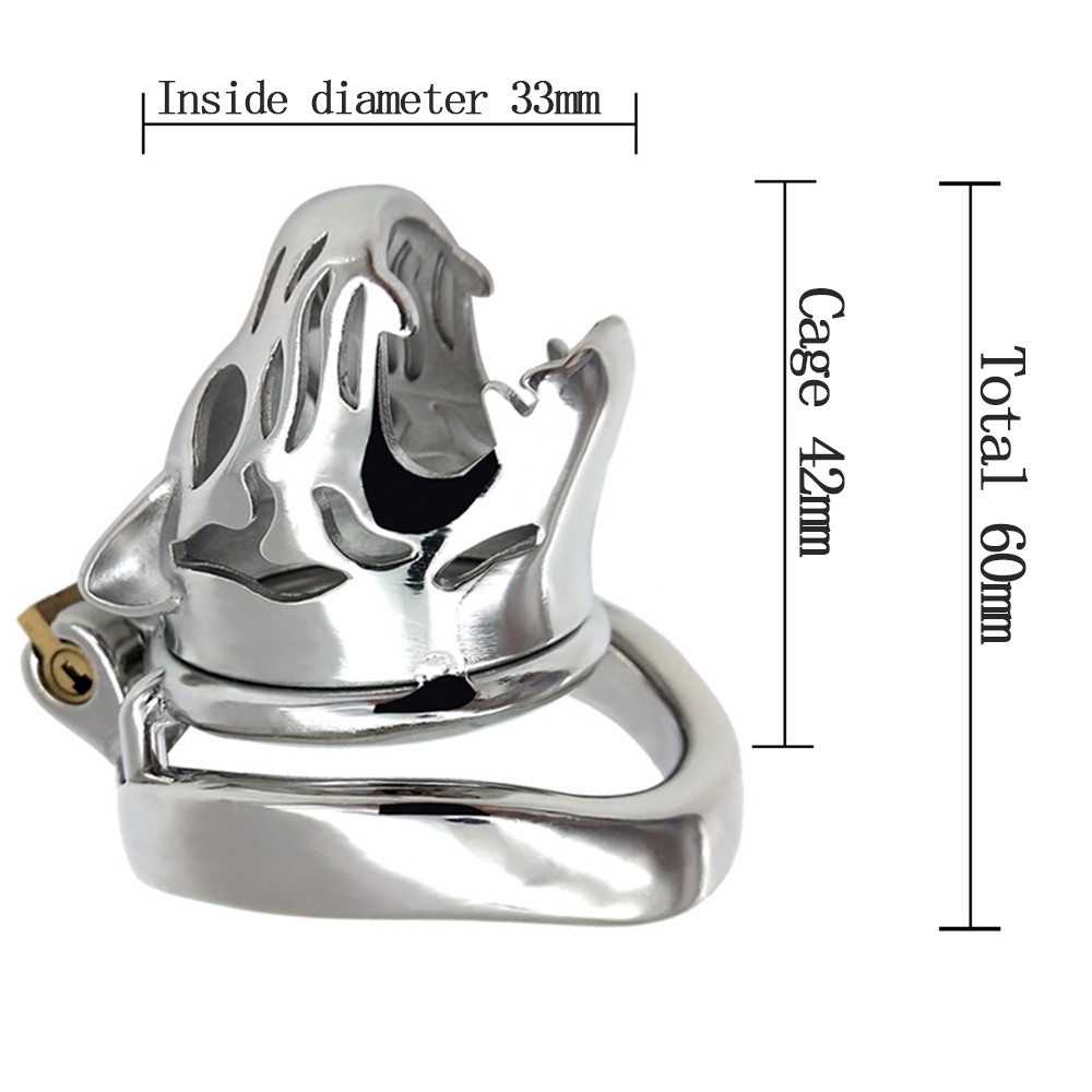 Tiger Head Chastity Locks Male Cock Cages Chastity Device Catheter Penis Lock Metal Cock Men Penile Virgin Lock