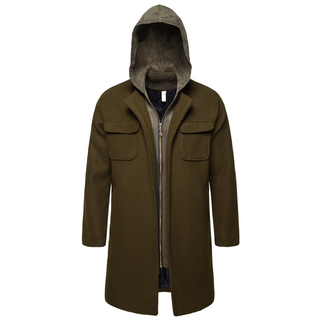 Designed for cross-border 2019 autumn and winter men's fake two Korean tide woolen coat windbreaker jacket Men, Army green
Designed for cross-border 2019 autumn and winter men's fake two Korean tide woolen coat windbreaker jacket Men, Army green