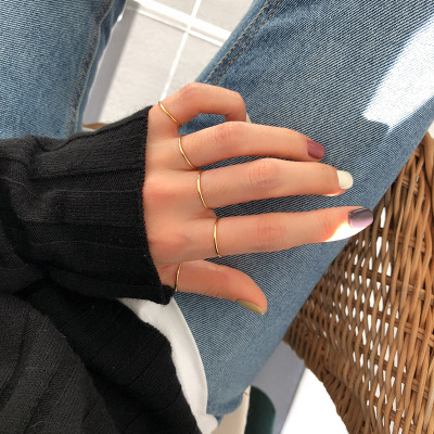 925 Sterling silver jewelry 1.2 mm thin band smooth simple ring in 3 colorway rose gold &silver&Gold plated stackable ring free shipping
