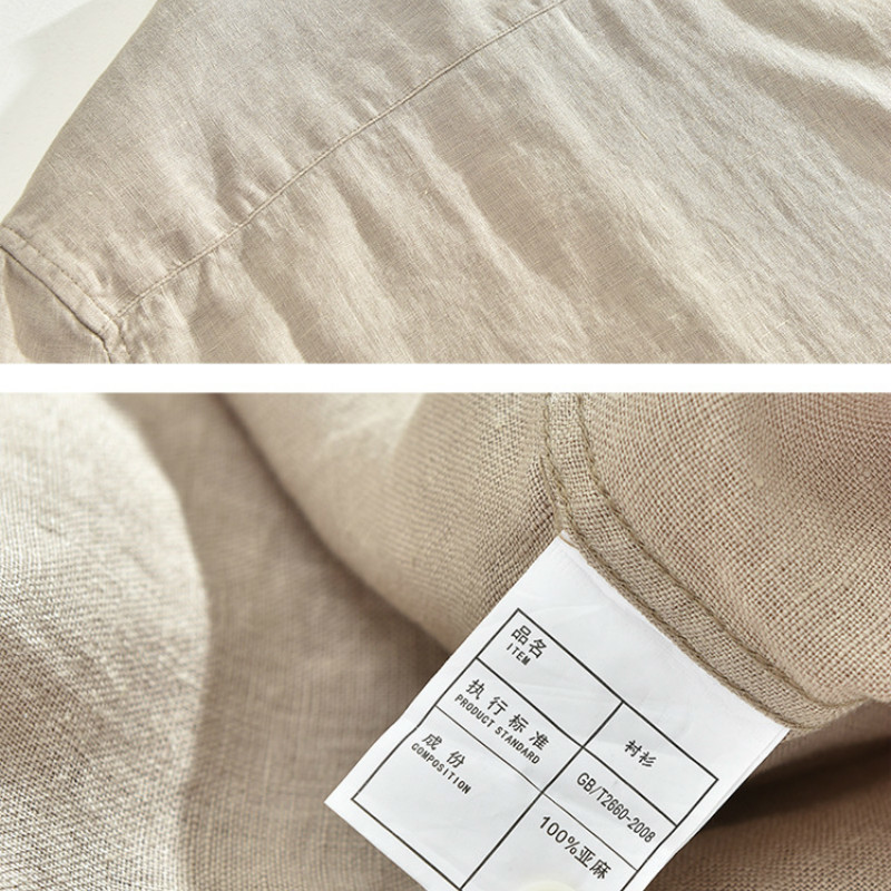 100% Linen Men Short Sleeve Pull Over Shirts Soft Breathable Linen Shirts for Men Half Sleeve Casual Summer Shirts 1701