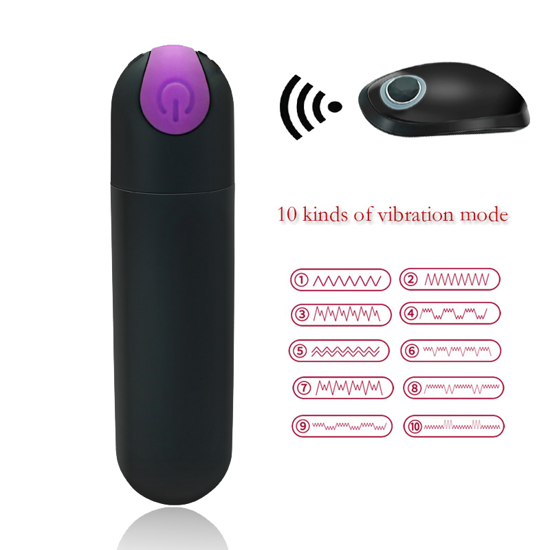 Adult Sex Product Remote Control Strong vibrator, 10 Speed Vibrating Mini Bullet Shape Waterproof Vibrator G-spot Massager S18101905