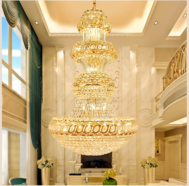 Modern European Crystal Chandeliers Lights Fixture LED Light American Chandelier Big Long Hotel Home Indoor Lighting Dia80cm/100cm/120cm