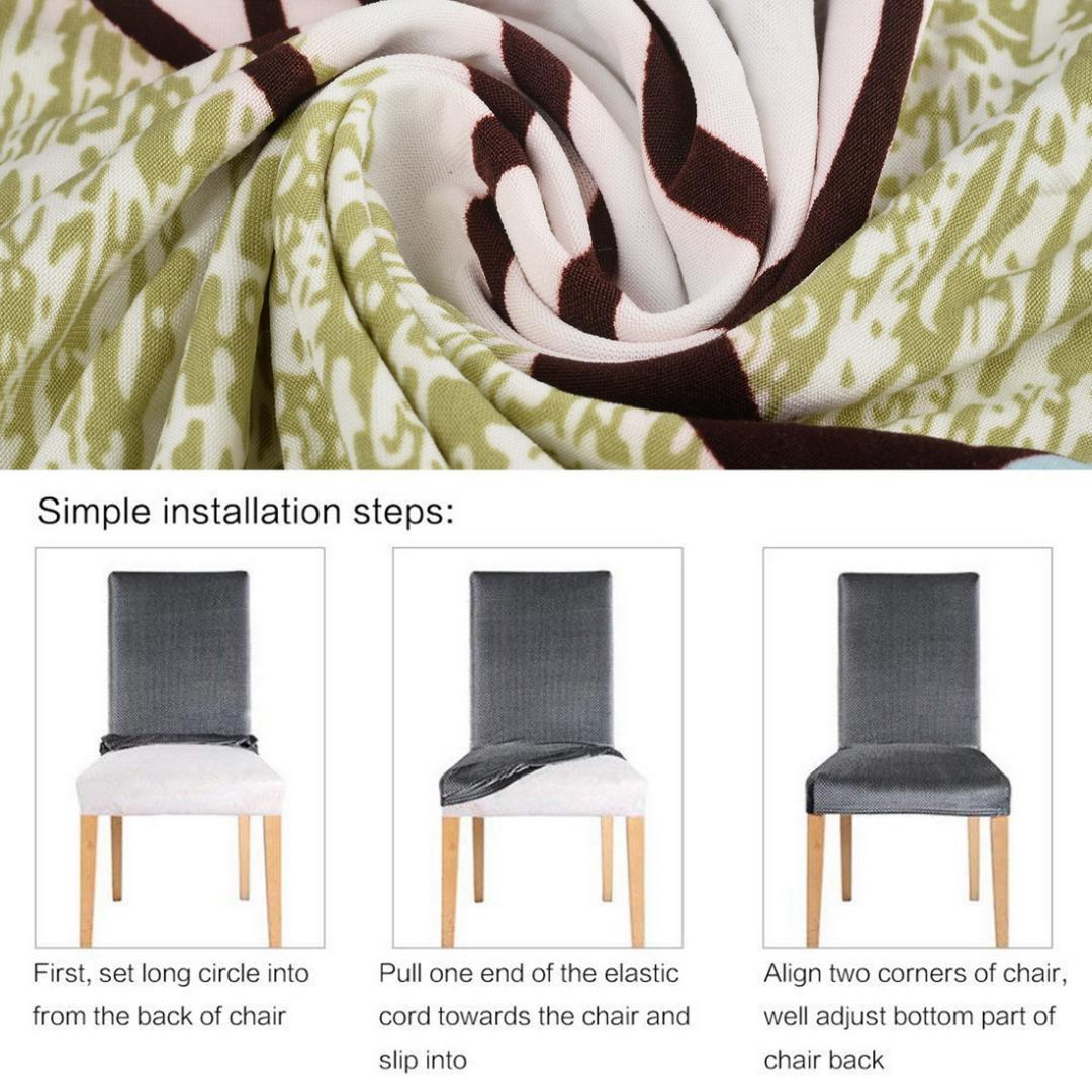 Chair Covers Spandex Elastic Dining Flower Printing Removable Seat Cover Four Seasons Home Banquet Wedding Party Anti-dirty
