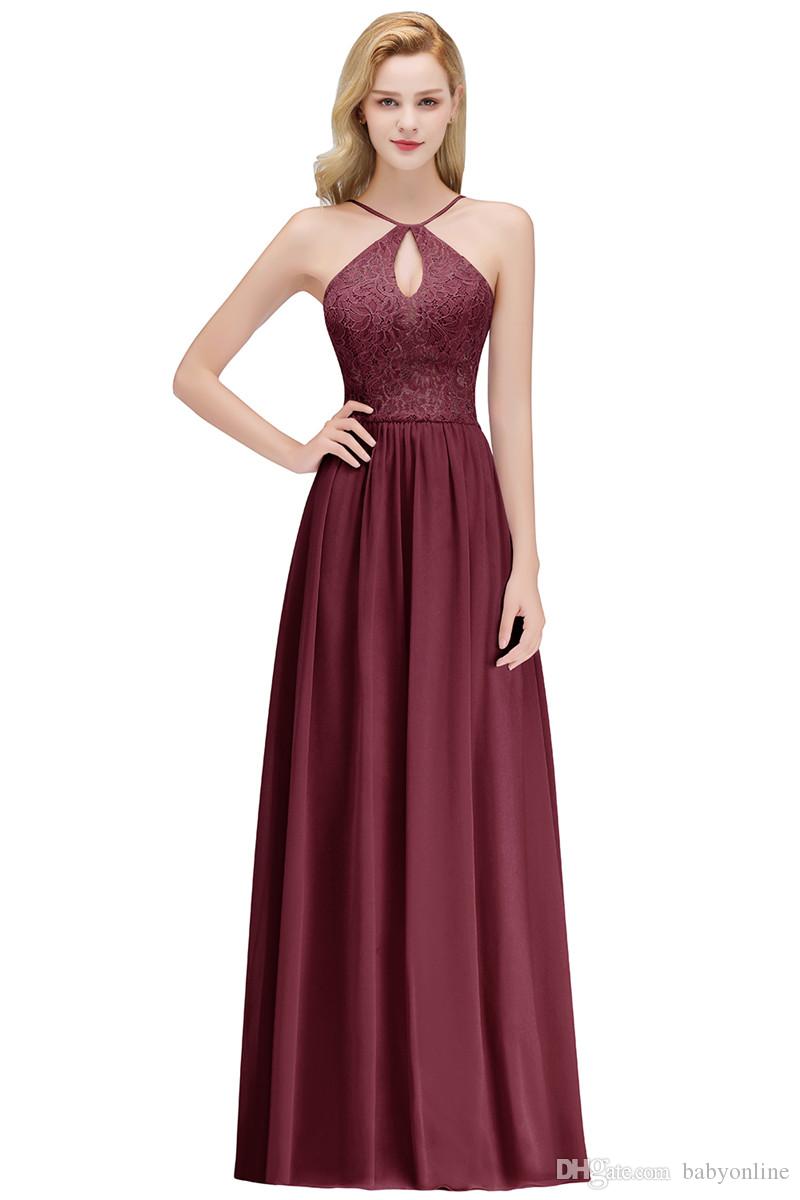 Under $40 Bridesmaid Dresses Summer Beach Boho Chiffon Lace Wedding Guest Party Dress Cheap Evening Prom Gowns CPS1069