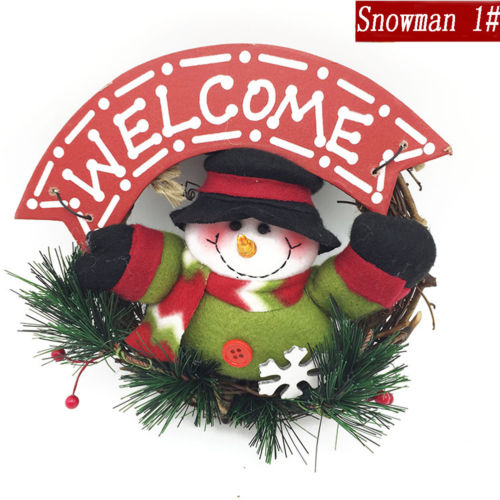 Merry Christmas Wreath Decor Xmas Party Home Door Wall Garland Flower Christmas Home Decor Ornaments 23CM for New Year
