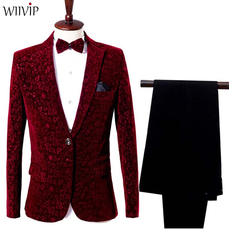 New Man Fashion Floral Wedding Party Groom Mens Stage Wear Singer Costume Blazer Coat and Pant Suit Casual Blazer Suit 1273, Burgundy
New Man Fashion Floral Wedding Party Groom Mens Stage Wear Singer Costume Blazer Coat and Pant Suit Casual Blazer Suit 1273, Burgundy