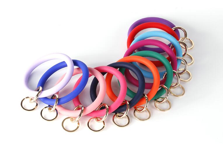 12 Colors Circle Silicone Bracelets Wholesale Blanks Fashione Solid Color Keychain With Metal keyring Bangle Key Holder
12 Colors Circle Silicone Bracelets Wholesale Blanks Fashione Solid Color Keychain With Metal keyring Bangle Key Holder