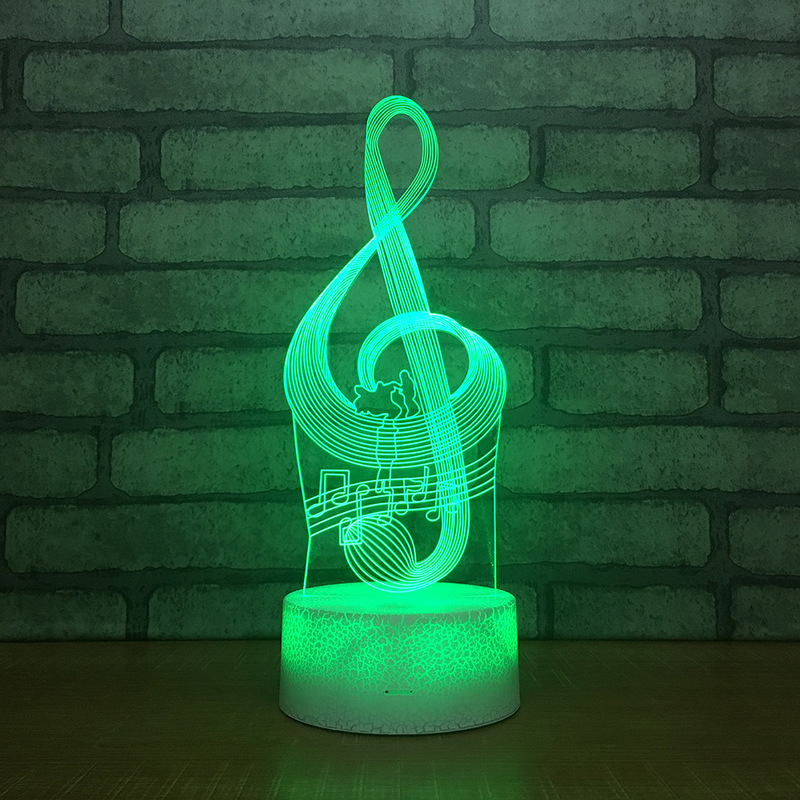 Creative Music Note 3D Table Lamp LED Night Light 7 Colors Changing Bedroom Sleep Lighting Home Decor Gifts