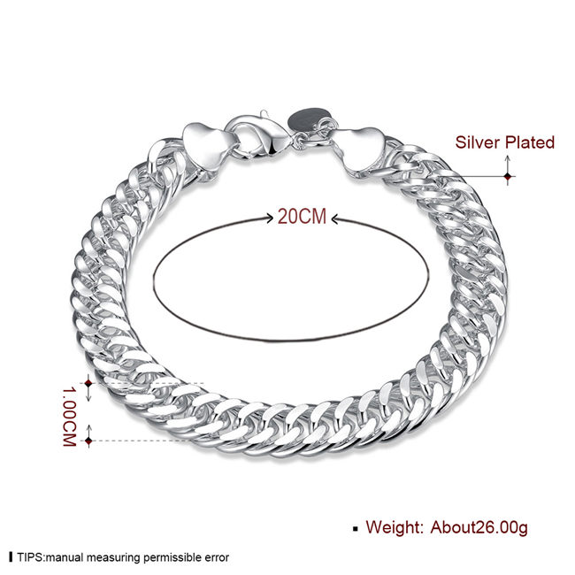 Hot sale best gift 925 silver B10M whole side bracelet - Men DFMCH102, brand new fashion 925 sterling silver plated Chain link bracelets