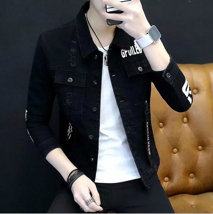 Spring 2019 Slim Denim Jackets Mens Biker Hip Hop Ribbons Destroy Ripped Jeans Jacket For Men Streetwear White/Red/Black
Spring 2019 Slim Denim Jackets Mens Biker Hip Hop Ribbons Destroy Ripped Jeans Jacket For Men Streetwear White/Red/Black