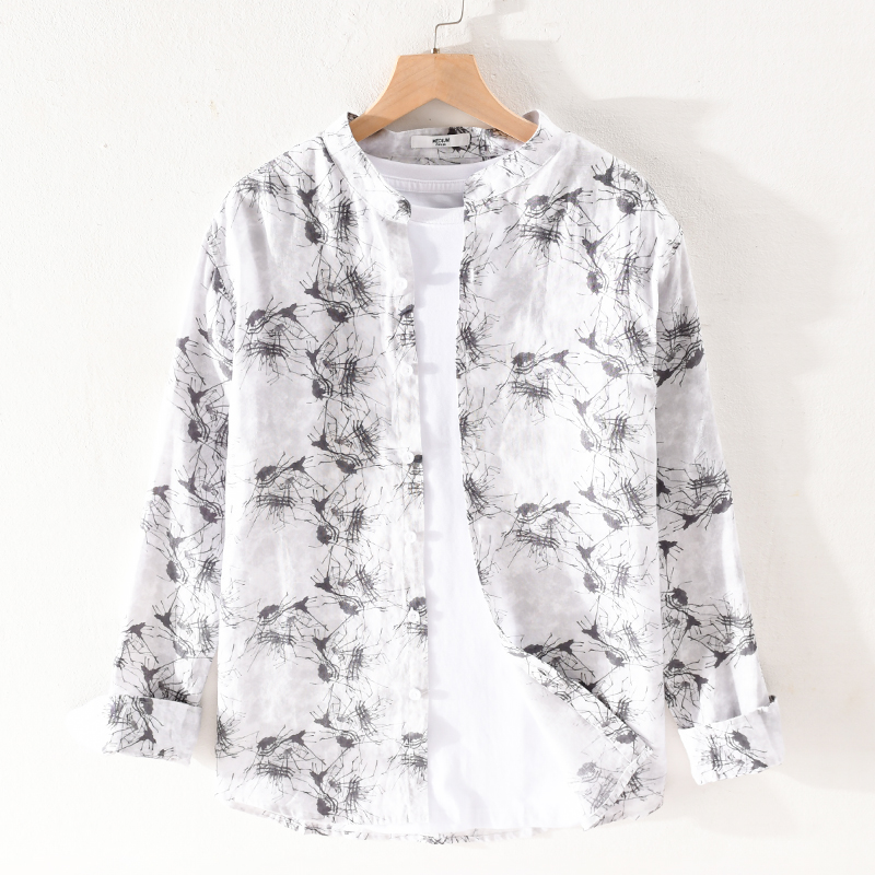 Long-sleeved stand collar summer white pure linen shirt for men causal Italy style shirt mens brand comfortable shirts male, 9752 white
Long-sleeved stand collar summer white pure linen shirt for men causal Italy style shirt mens brand comfortable shirts male, 9752 white