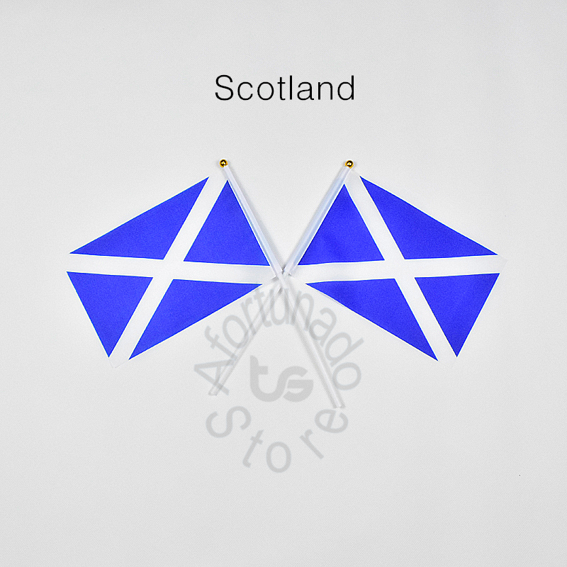 Scotland flag Banner 10 Pieces/Lot 14x21cm Flag 100% Polyester Flags With Plastic Flagpoles For Celebration Decoration Scotland
Scotland flag Banner 10 Pieces/Lot 14x21cm Flag 100% Polyester Flags With Plastic Flagpoles For Celebration Decoration Scotland