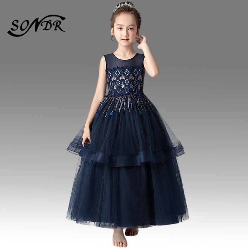 First Communion Dresses For Girls HT049 Sequined Tassel Flower Gril Tulle Dress Long O-neck Flower Girl Dresses For Weddings, Navy blue-b style
First Communion Dresses For Girls HT049 Sequined Tassel Flower Gril Tulle Dress Long O-neck Flower Girl Dresses For Weddings, Navy blue-b style
