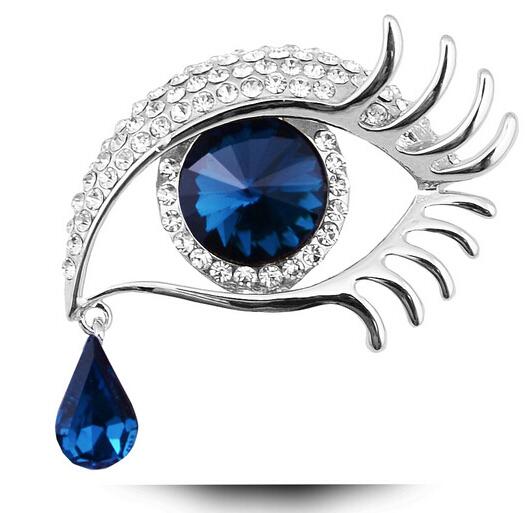 Crystal glass star with the same angel teardrop brooch diamond large eyes long eyelashes brooch WY392