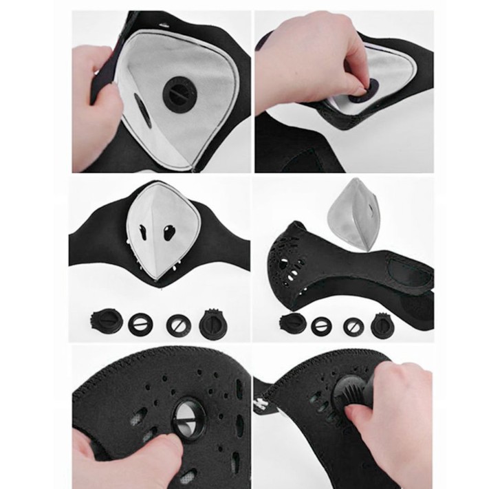Black Protective Mask Bicycle Half Face Masks Anti-Dust Face Mask Breathable Activated Carbon Cycling Running Bicycle Mask 10 pcs