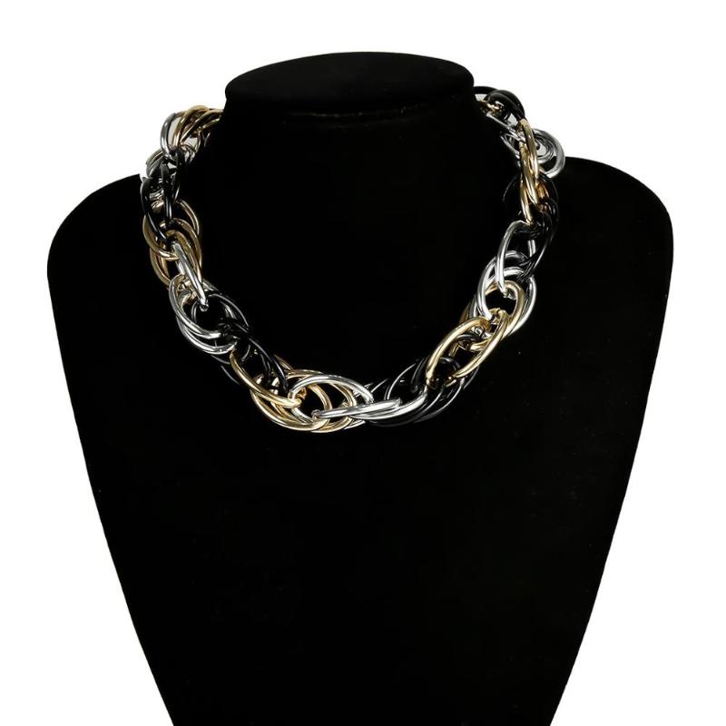 New Gothic Big Chunky Chain Choker Necklace for Women Collares Rock Mix Brand Snake Twist Thick Necklace Men Jewelry
New Gothic Big Chunky Chain Choker Necklace for Women Collares Rock Mix Brand Snake Twist Thick Necklace Men Jewelry