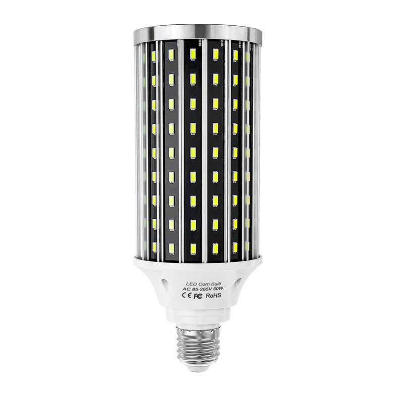 Fan Cooling LED Corn Light Bulb AC100-277V E27 50W 2835 Without Lamp Cover for Indoor Home Decoration Droplight Street Spotlight LED011