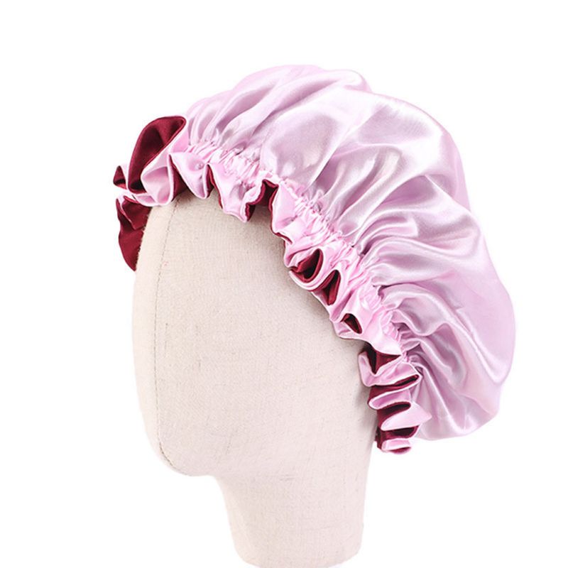 Baby Silky Satin Bonnet Adjustable Sleep Cap Girl Night Turban Children Headwear G99C
