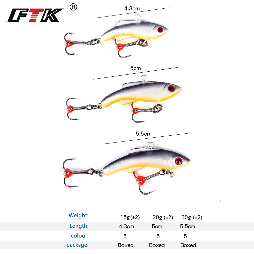 FTK Ice Fishing Lure 15g 20g 30g 5colors Winter Bait Hard Lure Carp Fishing hooks Balancer for Fishing Baits Lead Jigging T191016
