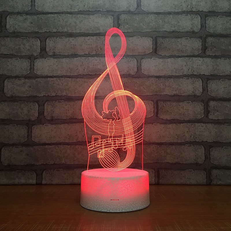 Creative Music Note 3D Table Lamp LED Night Light 7 Colors Changing Bedroom Sleep Lighting Home Decor Gifts